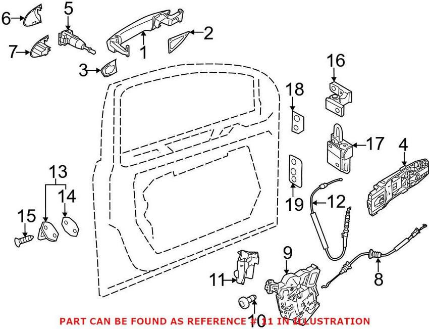 VW Door Latch Cap 5K0837350B